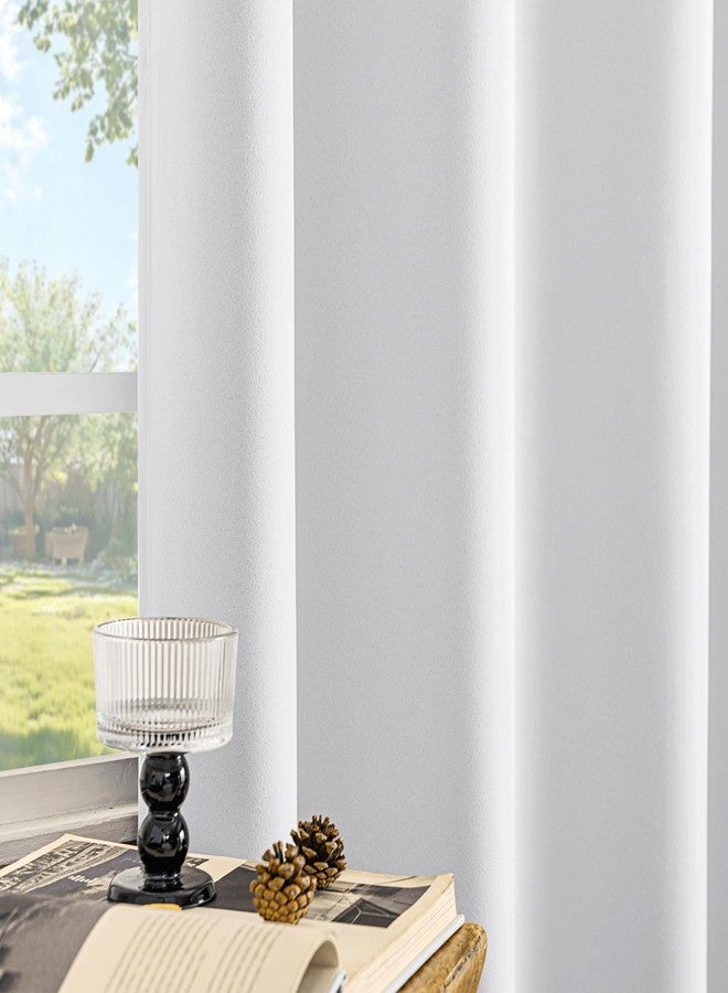 Beauoop White 100% Blackout Curtains 63 Inch Long 2 Panels for Bedroom Living Room Solid Room Darkening Thermal Insulated Soundproof Energy Saving Grommet Top Window Treatment Drapes,52x63 2 Set - Image 5
